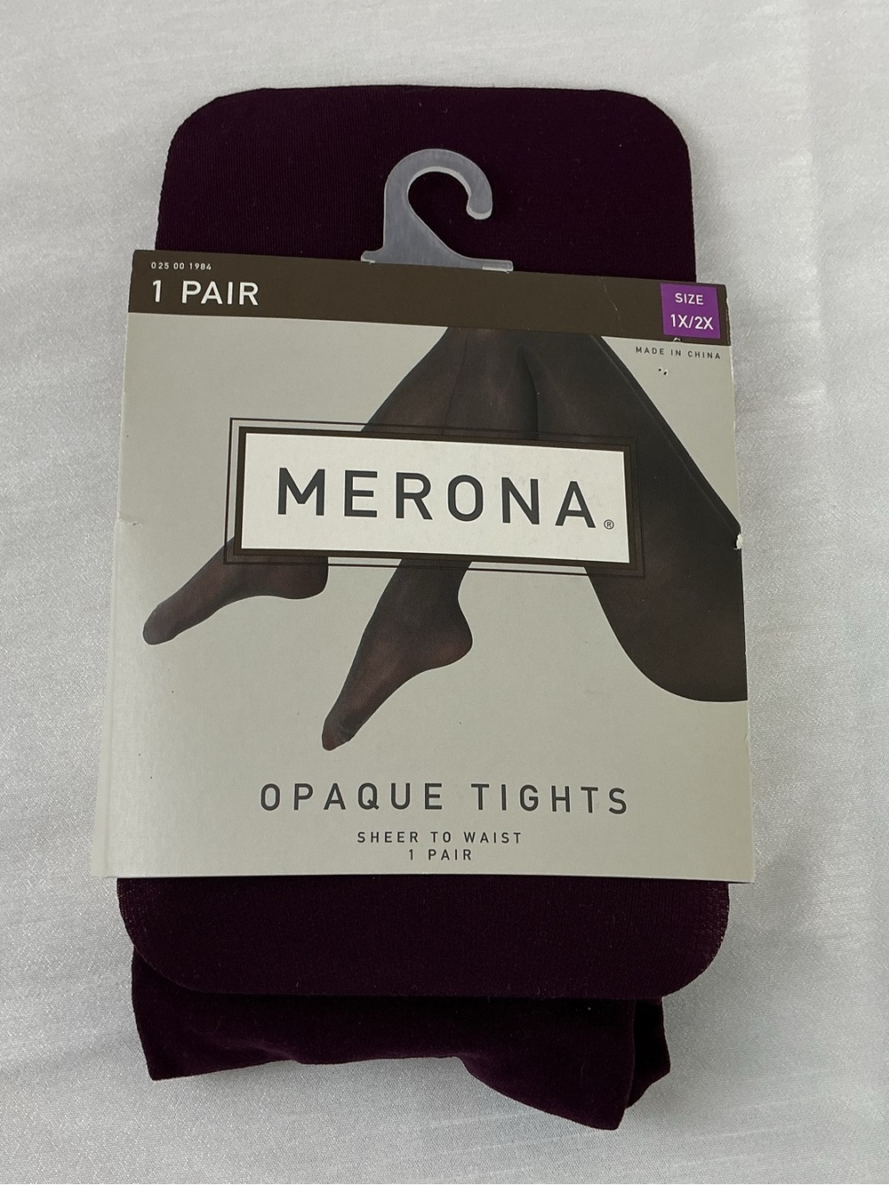 Merona Women’s Opaque Burgundy Tights Plus Size 1X 2X
